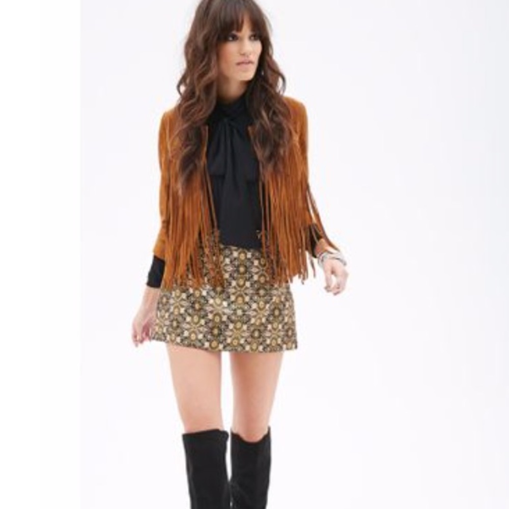 Forever 21 Brocade Mini Skirt